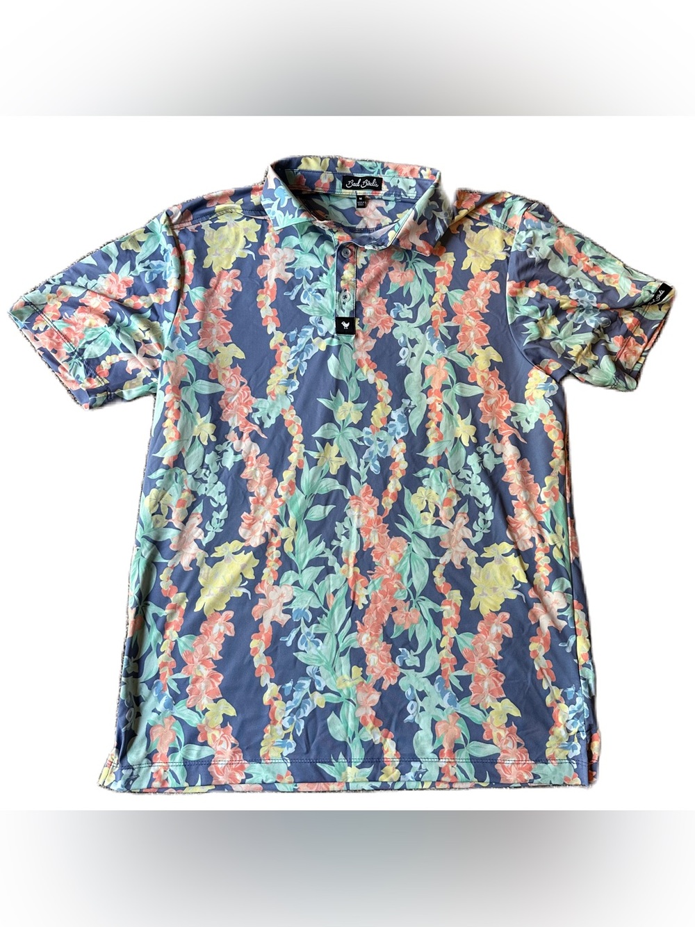 Bad Birdie Men's M Golf polo Shirt Core Lei'd Floral Colorful Tropical